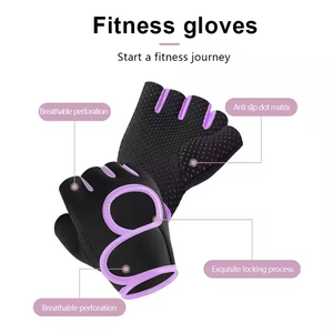 Guantes deportivos de medio dedo de la mejor calidad para mujer logotipo personalizado OEM gimnasio levantamiento Atlético Fitness guantes de carreras - Product Image 5