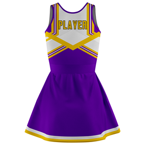 Tenue de pom-pom girl personnalisée imprimée confortable ensemble haut et short en polyester bleu blanc nouveaux uniformes de pom-pom girl scolaire à la mode - Product Image 6