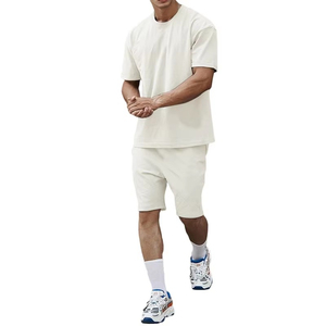 OEM nueva última moda hombres ropa de gimnasio de alta calidad 2025 305 gramos de peso pesado High Street estampado 100% algodón 2 piezas conjunto para los hombres - Product Image 2