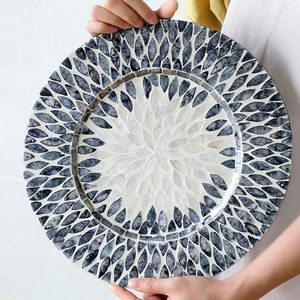 MOP coquilles assiettes de chargeur top vente mosaïque capiz perle napperon nacre de perles incrustation plaque tapis - Product Image 4