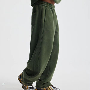 Pantalones de chándal anchos y rectos de algodón pesado estilo vintage, lavado ligero, para hombre, modelo 2026 OEM Streetwear - Product Image 1