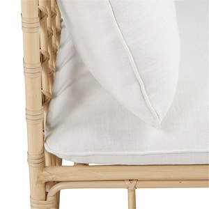 Coussins de chaise longue en rotin contemporain moderne fait à la main canne naturelle utilisation intérieure/extérieure pour appartement salon chambre à coucher - Product Image 5