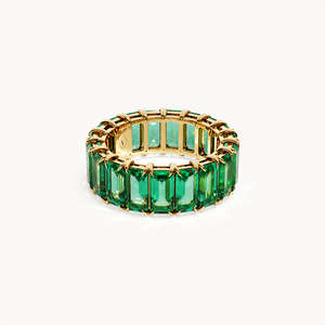 Anillo de Eternidad con Corte Marquesa de Platino, Engaste Invisible, Joyería Fina Geométrica, Chapado en Rodio - Product Image 2