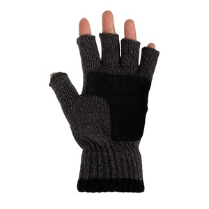 Custom Fingerless Knit Gloves Winter Thermal Half Finger Warm Stretch Gloves Soft Acrylic Outdoor Work Gaming Cycling Training - Product Image 6
