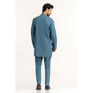 Trajes de Estilo Slim Fit para Hombre KP-BSC25-013, Conjuntos de Ropa Exterior Azul Cielo, 100% Algodón, Ropa Oriental - Product Image 2