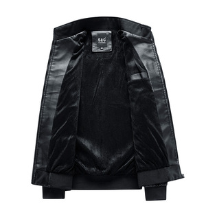 Mode en cuir pour hommes Couleurs personnalisées Veste d'hiver en cuir pour vêtements d'hiver Extérieur Respirant Séchage rapide Vestes en cuir de mode - Product Image 3