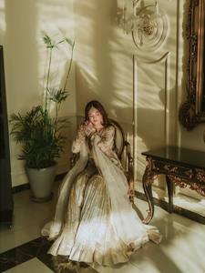 Vêtements ethniques modernes pour femmes de qualité supérieure, entièrement cousus et prêts à porter, en georgette de renard avec broderie pour les occasions de fête - Product Image 6