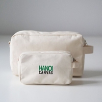 Trousse de Maquillage et Sac Cosmétique Écologique en Toile pour Femme, Fabricant Vietnamien OEM, Fermeture Éclair, Tendance