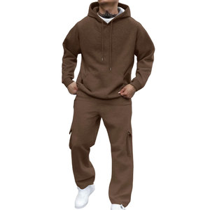 Ensemble de survêtements personnalisés en tissu de coton GSM, ensemble de sweat à capuche vierge et de jogging, approvisionnement de marque privée en usine OEM/ODM - Product Image 2