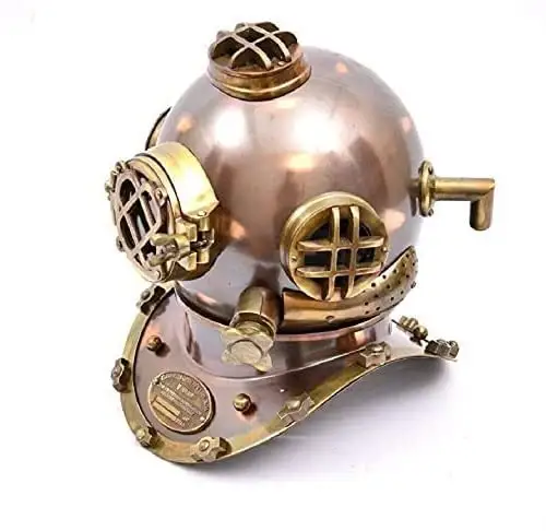 Calvin Handicrafts" 18" Antique Brass Oil Rubbed Finish Scuba Diving Helmet and Handmade Marine Diving Helmet