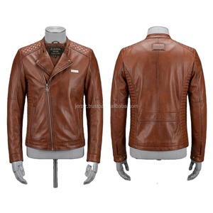 เสื้อแจ็คเก็ตหนังแท้สำหรับผู้ชายระดับพรีเมียม เสื้อแจ็คเก็ตแฟชั่นทรงสลิมฟิต เสื้อแจ็คเก็ตผู้ชาย - Product Image 1