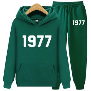 Marque de mode haute rue deux pièces ensembles pour hommes femmes lâche polaire à capuche pantalons décontractés pour automne hiver grande taille solide - Product Image 6