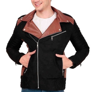Factory Directly Provide Plus Size XL Men's <b>Suede</b> Leather <b>Jacket</b> Breathable Heavyweight Spandex Lining Stand Front Vintage Style - Product Image 1