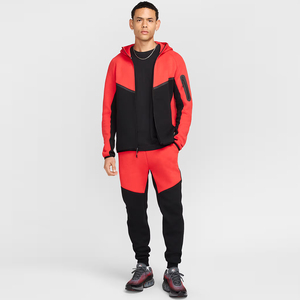 Ensemble de survêtement d'hiver en polaire technique respirant et antibactérien, imprimé uni, avec sweat à capuche zippé à manches longues et logo personnalisé - Product Image 1