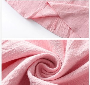 Femmes coton lin a-ligne jupes mi-longues élastique taille haute noir blanc bleu marine rose jupe été solide décontracté Vintage jupe - Product Image 3