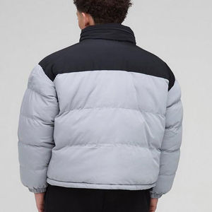 Unisex Premium Quality Solid Zip Oversize Puffer Jacket Winter Custom Quilted Waterproof Breathable Outdoor Hooded Coat Front - Product Image 3