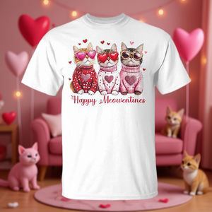 Camiseta de San Valentín para Mujer con Diseño de Gato, para el Día de San Valentín Feliz, Ropa Promocional para Chicas - Product Image 3