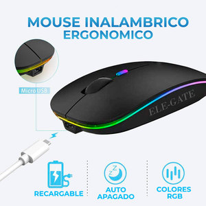 Mouse RGB Cablato ad Alta Risoluzione con Doppia Connessione Bluetooth e 2.4GHz, Tracking Ottico, per Destrorsi, Stile Carino per PC - Product Image 3