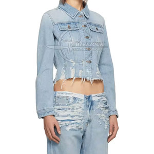 Veste en jean à vendre en ligne Vestes en jean de qualité supérieure, légères et de service OEM pour femmes Vêtements décontractés pour femmes - Product Image 1