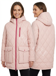 Custom Clothing Manufacturer Hooded Quilted <b>Winter</b> Jacket Warm <b>Padded</b> <b>Coat</b> Zipper Closure Front Pockets Slim Fit Quilted <b>Coats</b> - Product Image 4