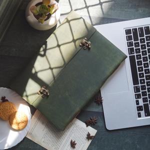 Handmade Plain Flap Saddle Stitched Hardcover Vintage Double Antique Brass C-Lock Genuine Leather Embossed Journal Note Book 240 - Product Image 2