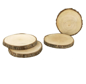 Posavasos de madera Superventas Juego de posavasos de madera hecho a mano rústico 4 piezas Posavasos de madera recién artesanales - Product Image 1