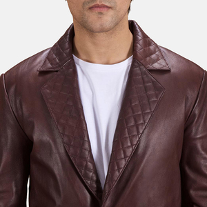 Nouvelles conceptions de mode, veste en cuir de motard pour homme, classique, élégante, décontractée, teinte par immersion, bouton, véritable blazer, coupe ajustée - Product Image 4