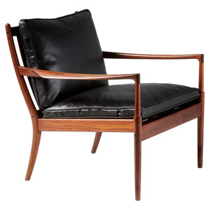 Chaise de salle à manger moderne minimaliste en bois massif Fiuresa, avec coussin en microfibre, hauteur réglable, portable, pour salon, hôtel - Product Image 1