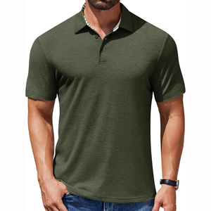 OEM hombres para Polo camiseta logotipo personalizado verano patrón sólido 100% algodón antiarrugas tejido de punto bajo MOQ manga corta - Product Image 4
