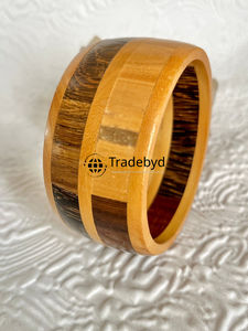 Conjunto de brazalete artístico de madera hecho a mano joyería india tradicional Tradebyd - Product Image 4