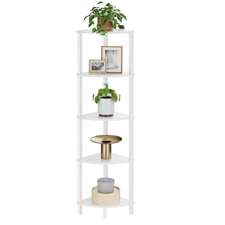 2023 neues Design 5-Tier Corner Bücherregal, modernes Display Regal für Wohnzimmer