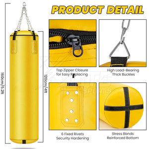 Saco de Boxeo de Alta Resistencia para Entrenamiento Físico, Unisex, Relleno de Arena, para Boxeo, Entrenamiento y Acondicionamiento, Construcción Duradera, Uso en Gimnasio en Casa - Product Image 4