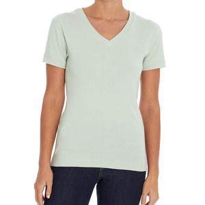 Camiseta de Invierno para Mujer, 100% Algodón, Estilo Urbano, Manga Corta, Bordada, Lisa, Anti-Pilling, Personalizable - Product Image 1
