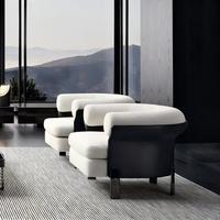 Gemütlicher Zeitgenössischer Lounge-Einzelsessel Italienischer Minimalistischer Akzentstuhl Luxuriöser Sessel für Wohnzimmer Schlafzimmer Heimbüro