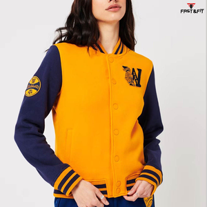 Nouveau Style meilleure qualité femmes varsité veste 100% coton broderie lettre conception printemps automne saison couleur personnalisable - Product Image 2