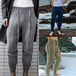 Pantalones de Hombre de Peso Medio, Tejidos, para Otoño e Invierno, de Poliéster/Algodón, con Frente Plano, Corte Regular, Estilo Informal Elegante, Elásticos - Product Image 1
