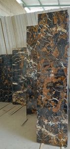 Escalier et escalier en marbre noir et or, contremarches d'escaliers en marbre noir et or, contremarches d'escaliers en marbre de haute qualité - Product Image 2