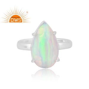 Nouveau modèle Design argent Sterling naturel aurore opale blanc pierre précieuse bague conception personnalisée bijoux pour femmes cadeau pour elle - Product Image 3