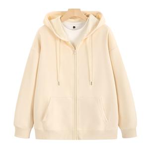 Fashion Outdoor Custom Printing Hoodie French Terry Oversized Silk Screen Printing Zipper up Hoodies - Product Image 3