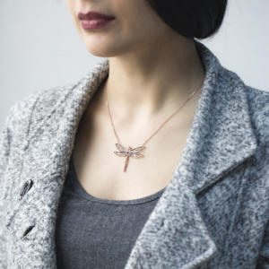 Colgante de libélula de Origami, estilo minimalista, turco, hecho a mano, Plata de Ley 925, venta al por mayor - Product Image 2