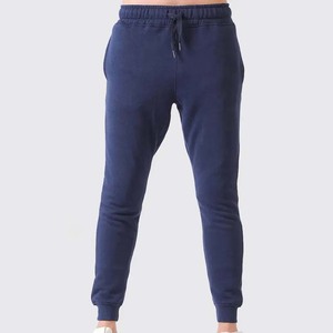 2025 nouveau produit hommes à capuche solide survêtement décontracté ensemble deux pièces 100% coton bleu marine de haute qualité - Product Image 4