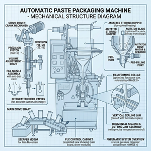 Machine d'emballage industrielle Lerford à moteur, pneumatique, à économie d'énergie, pour sacs, pour produits liquides visqueux, automatique, haute performance - Product Image 4