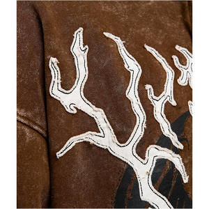 Sweat à capuche délavé à l'acide pour hommes de haute qualité Logo personnalisé basique en coton mélangé Active Wear Hiver Motif solide Technique de teinture unie - Product Image 5