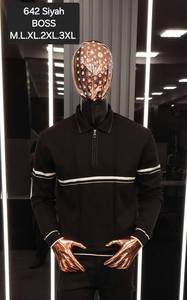 เสื้อสเวตเตอร์ลำลองสำหรับผู้ชายฤดูใบไม้ร่วงคอโปโลแขนยาวมีซิปผ้าขนแกะแคชเมียร์กันความร้อนไม่ยับพิมพ์ลายด้านหน้าผ้าแจ็คการ์ด - Product Image 6