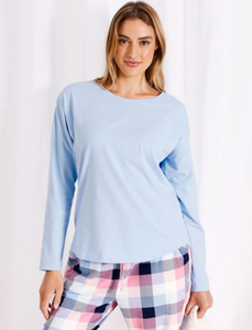 Conjunto de Pijama Térmico para Mujer, Tallas Grandes, Diseño de Telas Personalizadas, Manga Larga, Cuello en V, Ropa de Dormir de Dos Piezas, Varios Colores - Product Image 6