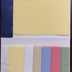 Material de poliéster de alta calidad de primera calidad, placa de tela a rayas de palomitas de maíz polivinílico para vestidos elegantes para hombres y mujeres - Product Image 1