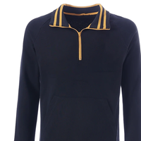 Sweat-shirt à fermeture éclair Alpha Golden Strip Ourlet côtelé brodé de lettres grecques Pull-over Style Sports d'hiver Tissé Imprimé en 3D