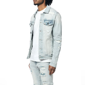 Conjunto de Chaqueta y Pantalones de Mezclilla para Hombre, Invierno, Transpirable, Grueso, con Cierre Personalizado - Product Image 3
