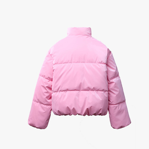 Latest Stand Collar High Quality Puffer Jacket With Breathable <b>Nylon</b> <b>Fabric</b> Cheap Rate Trending Outfits Winters Best Collection - Product Image 3