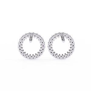 ต่างหูแบบติดหูชุบทอง 18K สุดหรู ประดับเพชรเพาะเลี้ยง ดีไซน์โรสโกลด์สุดพิเศษ สำหรับงานหมั้น ประดับด้วยเพชรหลักแบบเพทาย - Product Image 5